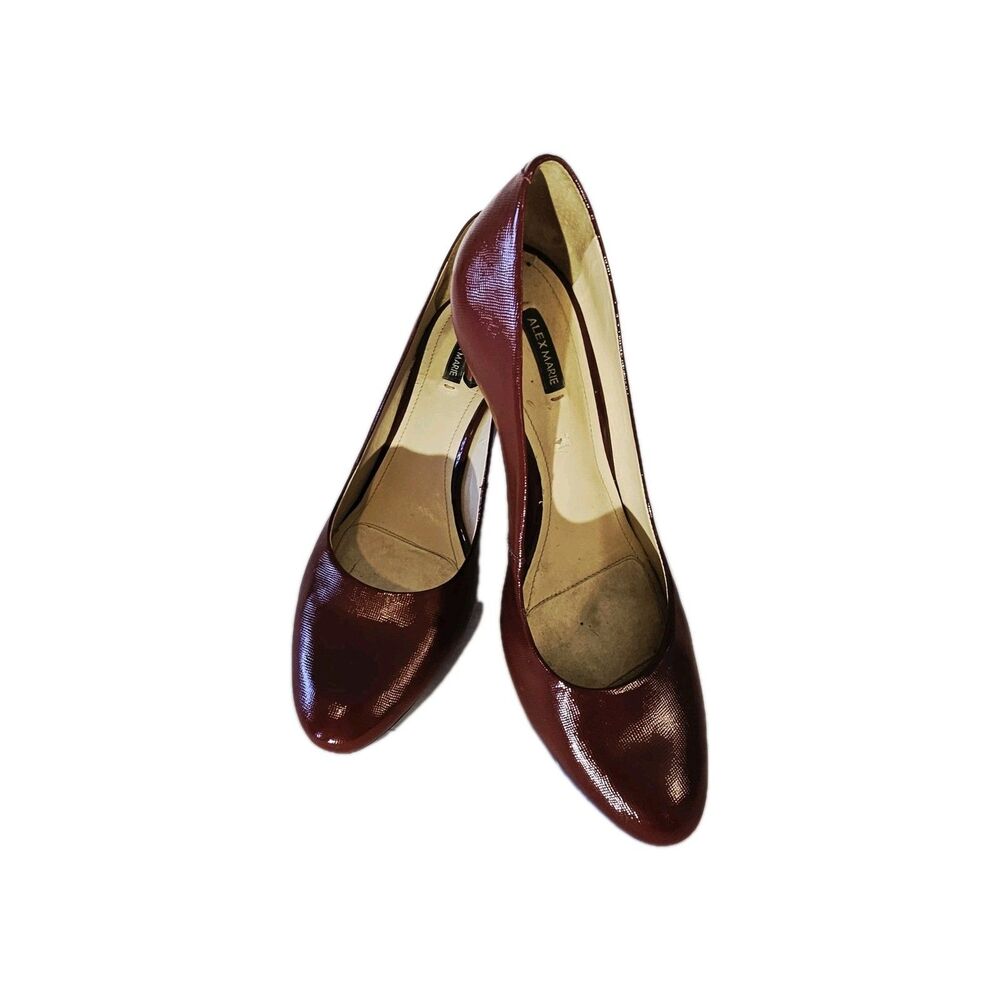 Alex Marie Burgundy Leather Peep Toe / Pump Heels Size 9